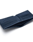 RFID wallet in ostrich leather, navy, inside