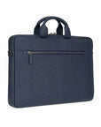 Slim Leather Laptop Bag for 13-inch Laptops, Navy, front view