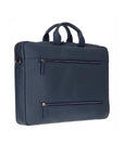 Slim Leather Laptop Bag for 15-inch Laptops, navy, side