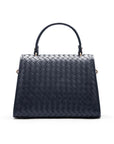 Woven leather Sabrina bag, navy, back