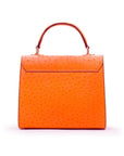 Real ostrich Morgan bag, orange, back