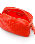 Ivy woven camera bag, orange, inside