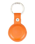 Leather air tag holder, orange, back