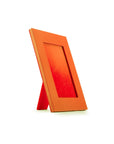 Luxury leather frame, orange, side