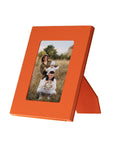 Luxury leather frame, orange, portrait