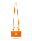 Maya top handle bag, orange, with shoulder strap