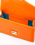 Maya top handle bag, orange, inside