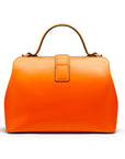 Mini leather Gladstone bag, orange, back