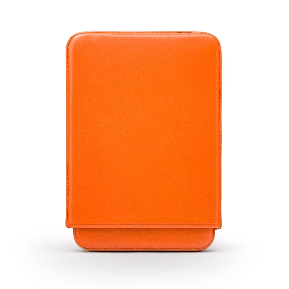 Pull apart business card holder, orange, front