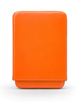 Pull apart business card holder, orange, front