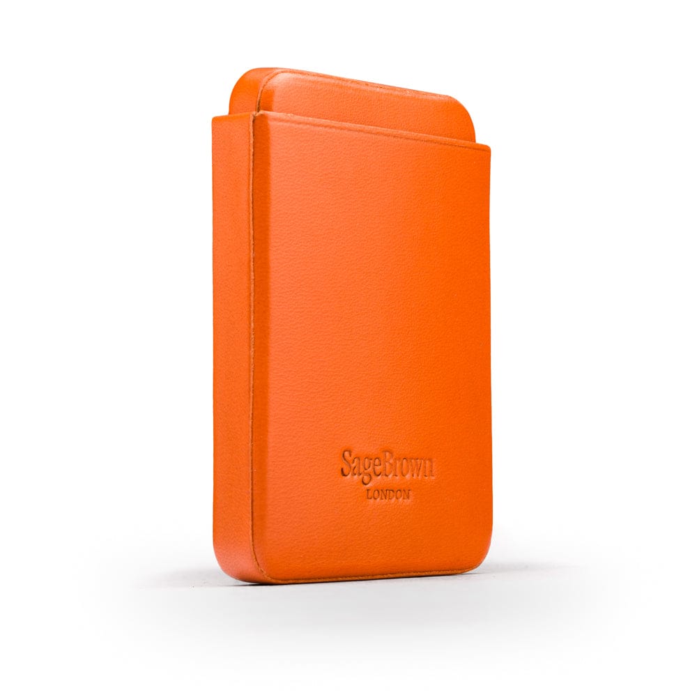 Pull apart business card holder, orange, back