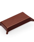 Rectangular leather valet tray, dark tan with green, base