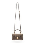 Maya top handle bag, pewter, with shoulder strap