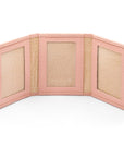 Mini leather trifold photo frame, pink, 60 x 40mm, inside