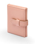 Mini leather trifold photo frame, pink, 60 x 40mm, side