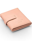 Mini leather trifold photo frame, pink, 60 x 40mm, back