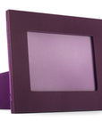 Leather photo frame, purple, landscape