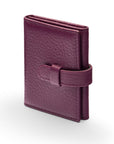 Mini leather trifold photo frame, purple, 60 x 40mm, side
