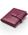 Mini leather trifold photo frame, purple, 60 x 40mm, front