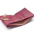 Real ostrich leather coin purse, purple ostrich, inside