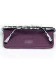 Slim Leather Glasses Lens Cover with Magnetic Closure, Purple, back