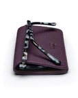 Slim Leather Glasses Lens Cover with Magnetic Closure, Purple, side