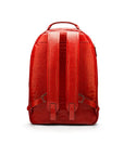 Men's leather 15" laptop backpack, red croc-effect, back