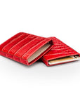 Pull apart business card holder, red croc, inside