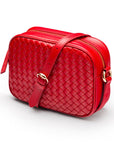 Ivy woven camera bag, red, front