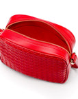 Ivy woven camera bag, red, interior