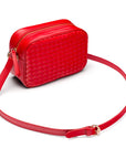 Ivy woven camera bag, red