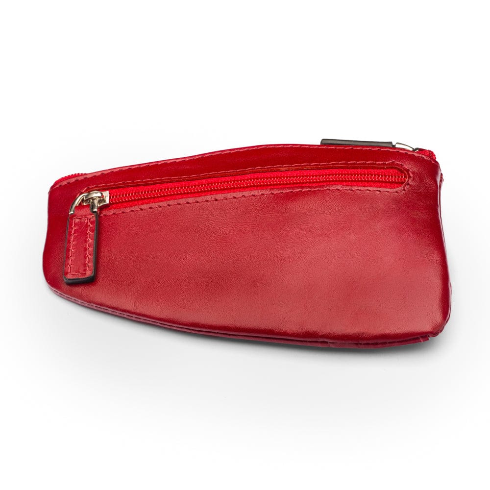 Large leather key case, red, front