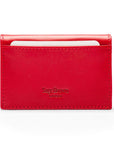 Leather business card holder, red, back