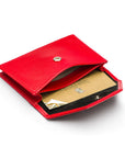 Leather business card holder, red, inside