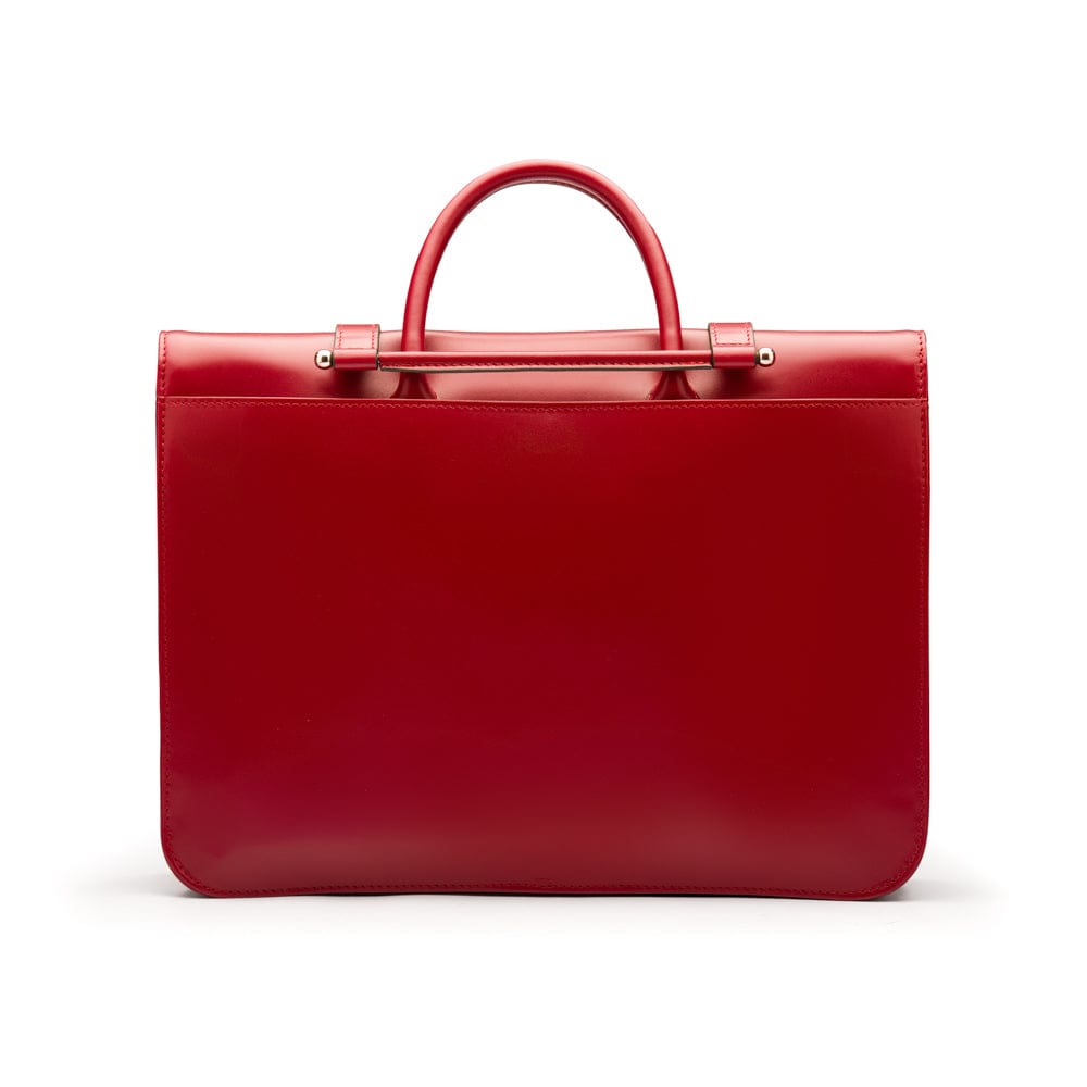 Leather music bag, red, back