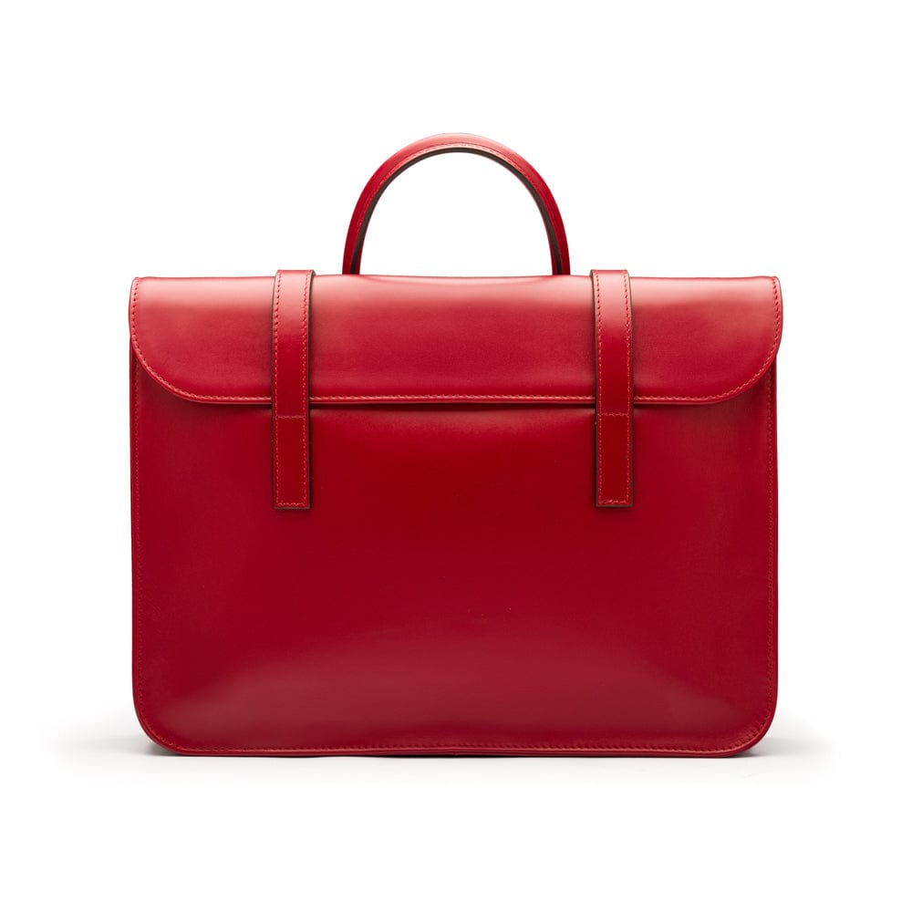Leather Music Bag, Red Laptop Bag SageBrown
