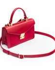 Maya top handle bag, red, side