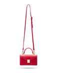 Maya top handle bag, red, with shoulder strap