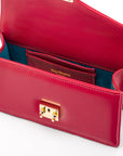 Maya top handle bag, red, inside