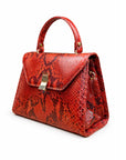 Python snake skin Sabrina bag, red python, side