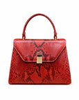 Python snake skin Sabrina bag, red python, front