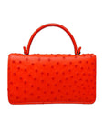 Real ostrich Maya bag, red ostrich, back