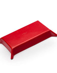 Rectangular leather valet tray, red with black, base