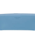 Leather glasses case, light blue, back