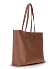 Leather tote bag, tan, side