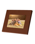 Luxury leather frame, tan, landscape with picture