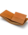 RFID leather wallet with 9 cc, tan, inside view