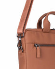 Slim Leather Laptop Bag for 13-inch Laptops, Tan, strap