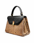 Python Sabrina bag, tan with black, side