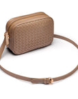 Ivy woven leather camera bag, taupe